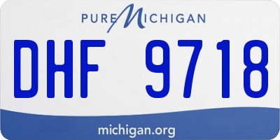 MI license plate DHF9718
