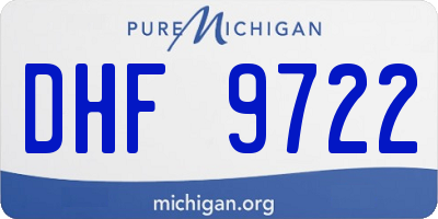 MI license plate DHF9722
