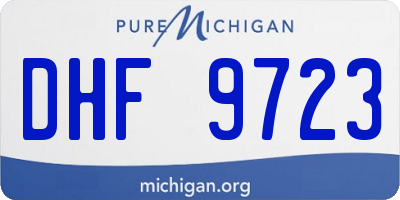 MI license plate DHF9723