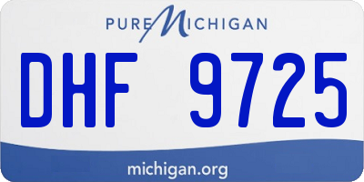 MI license plate DHF9725