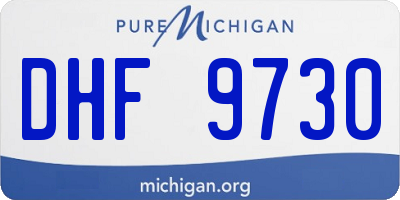 MI license plate DHF9730