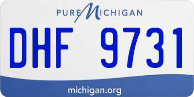 MI license plate DHF9731