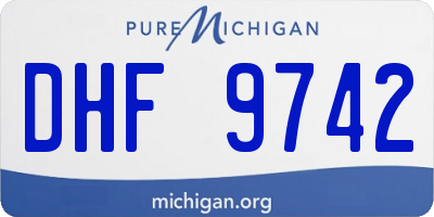 MI license plate DHF9742