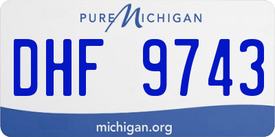 MI license plate DHF9743