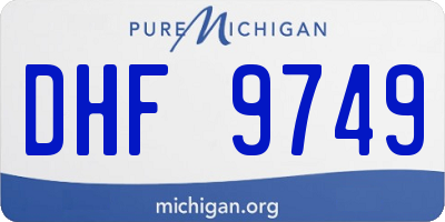 MI license plate DHF9749