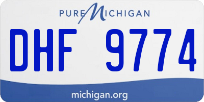 MI license plate DHF9774