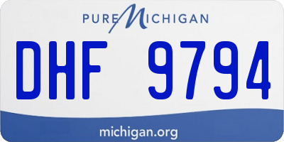 MI license plate DHF9794