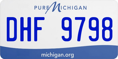 MI license plate DHF9798