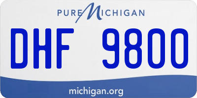 MI license plate DHF9800