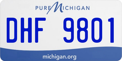 MI license plate DHF9801