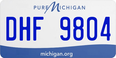 MI license plate DHF9804