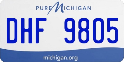 MI license plate DHF9805