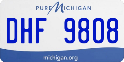 MI license plate DHF9808