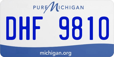 MI license plate DHF9810
