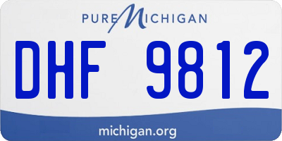 MI license plate DHF9812