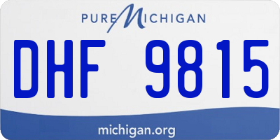 MI license plate DHF9815