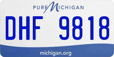 MI license plate DHF9818