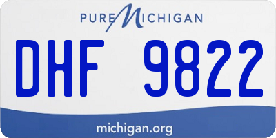 MI license plate DHF9822
