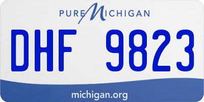 MI license plate DHF9823