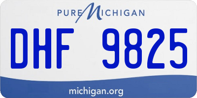 MI license plate DHF9825