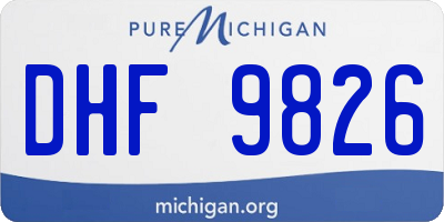 MI license plate DHF9826