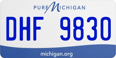 MI license plate DHF9830