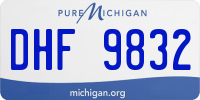 MI license plate DHF9832
