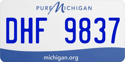 MI license plate DHF9837