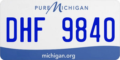 MI license plate DHF9840