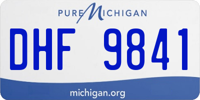 MI license plate DHF9841