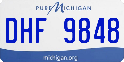 MI license plate DHF9848