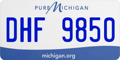 MI license plate DHF9850