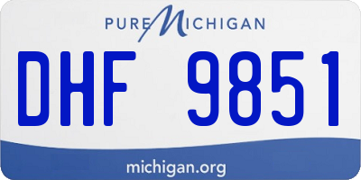 MI license plate DHF9851