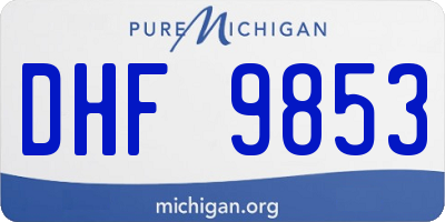 MI license plate DHF9853