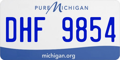 MI license plate DHF9854