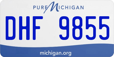 MI license plate DHF9855