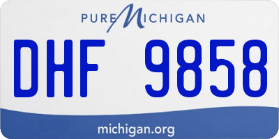 MI license plate DHF9858