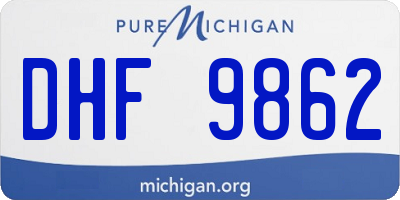 MI license plate DHF9862
