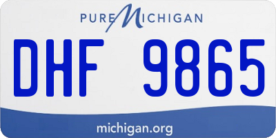 MI license plate DHF9865