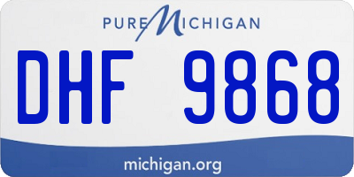 MI license plate DHF9868