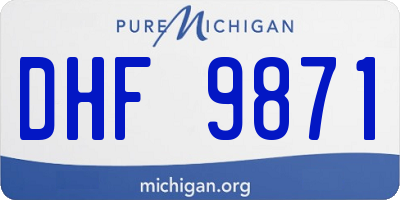 MI license plate DHF9871