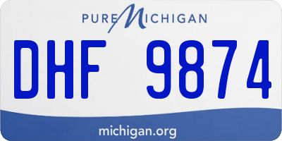 MI license plate DHF9874