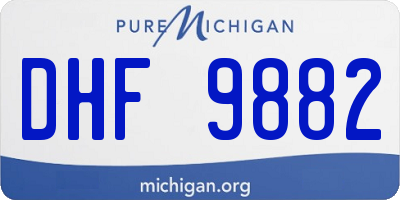 MI license plate DHF9882