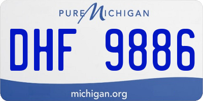 MI license plate DHF9886
