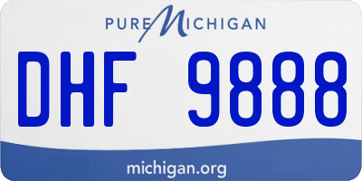 MI license plate DHF9888
