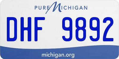 MI license plate DHF9892