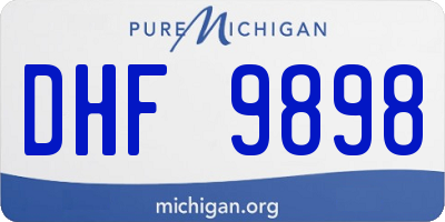 MI license plate DHF9898