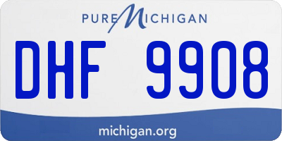 MI license plate DHF9908