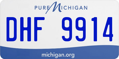 MI license plate DHF9914