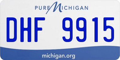 MI license plate DHF9915